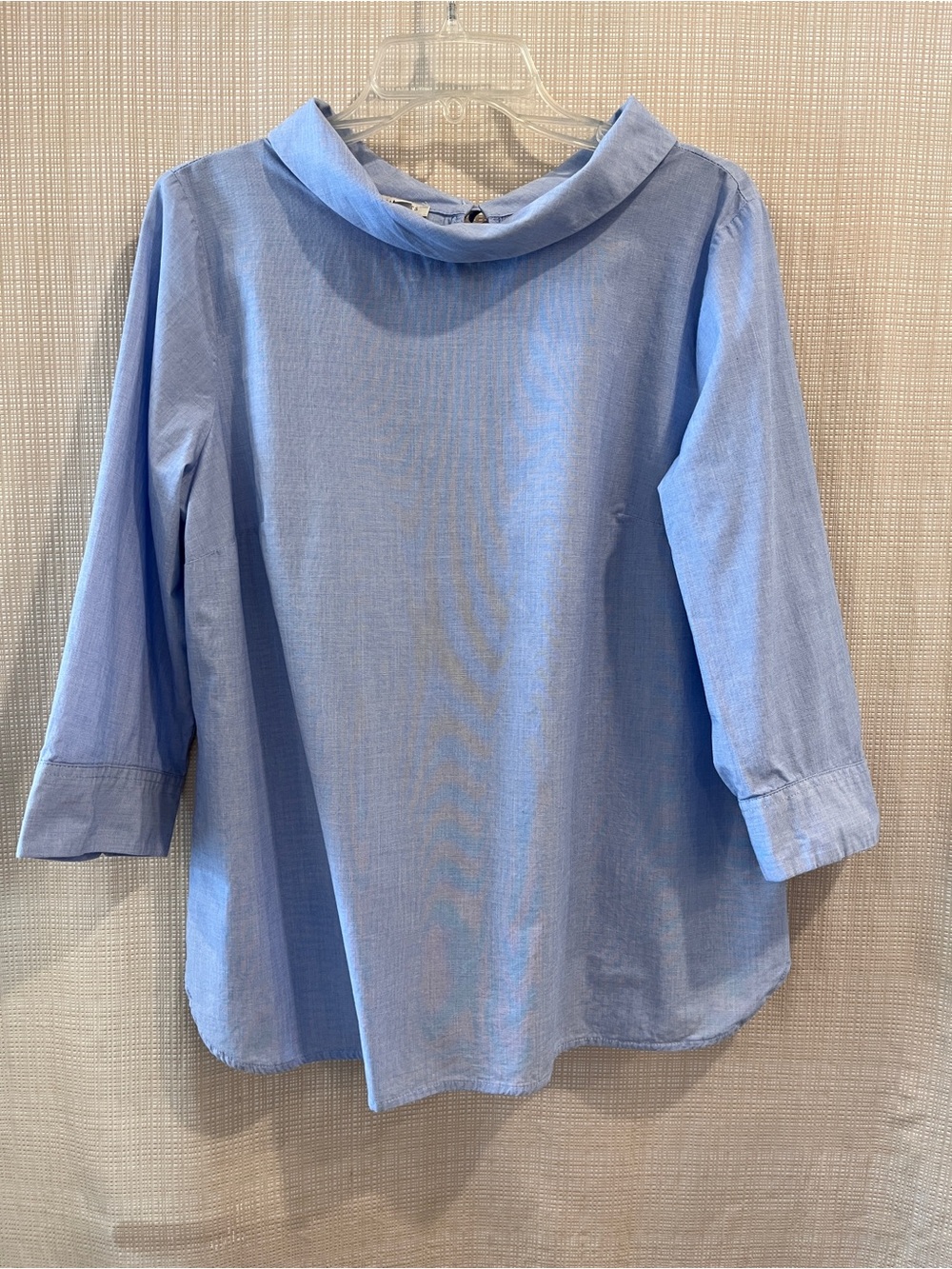 Talbots Cotton Minimalist Roll Neck Shirt Quarter Sleeve Intentional Minimalism